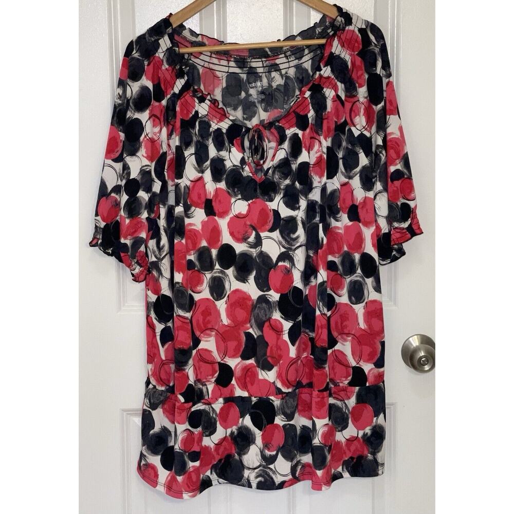 Women's Lane Bryant Tunic Blouse Cover-Up Dropped Waist Tie Neck Plus Size 22/24